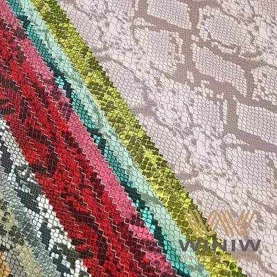 Garments Snakeskin Faux Leather Fabric PU Synthetic Patterned Faux Leather Sheets