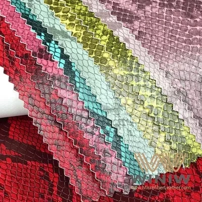 Garments Snakeskin Faux Leather Fabric PU Synthetic Patterned Faux Leather Sheets